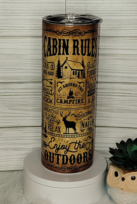 Cabin Rules 20oz Tumbler