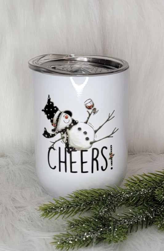 Cheers "Tipsy the Snowman" 12oz Wine Tumbler