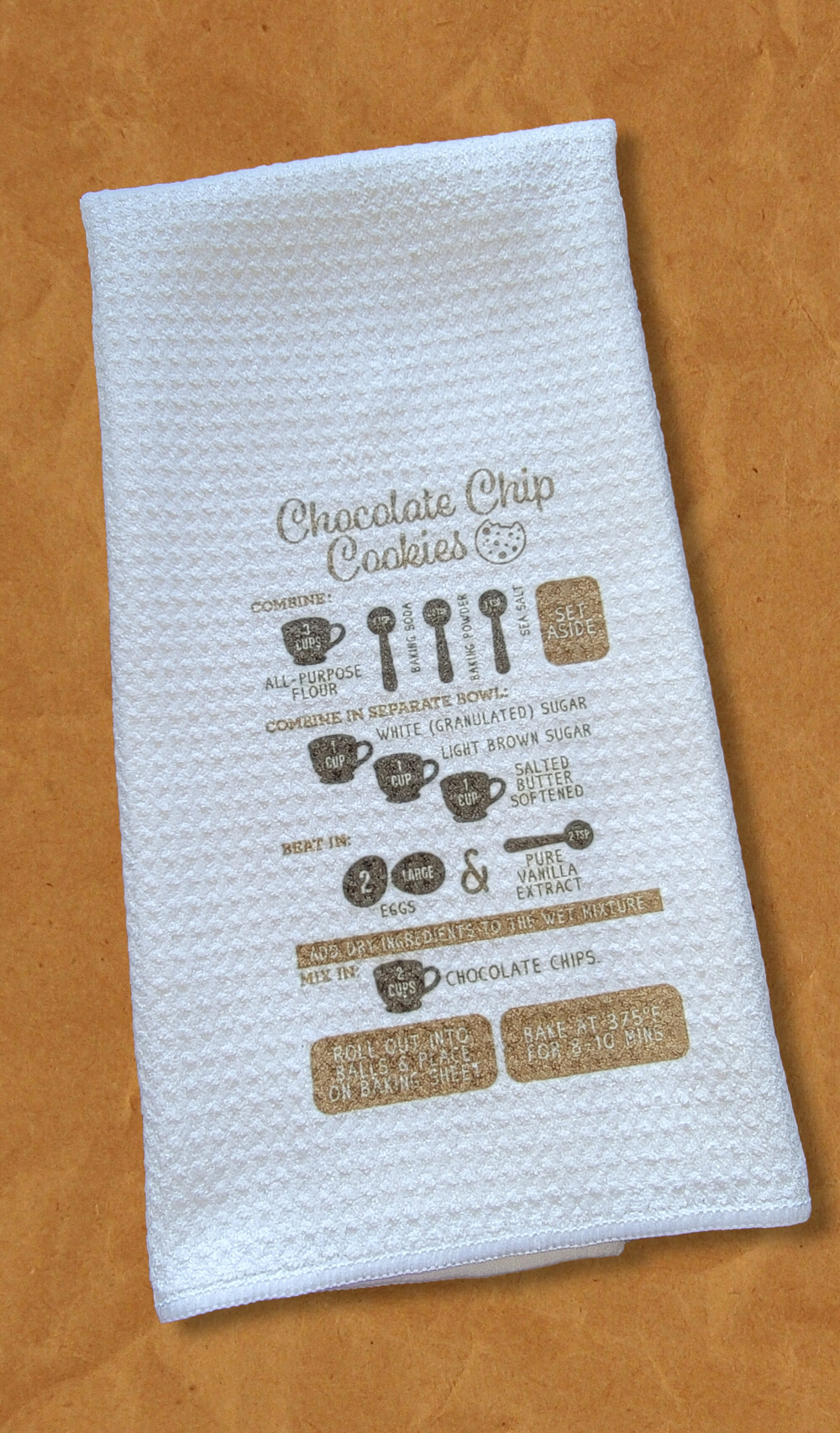 Chocolate Chip Cookie Recipe -  Waffle Weave Dish Towel