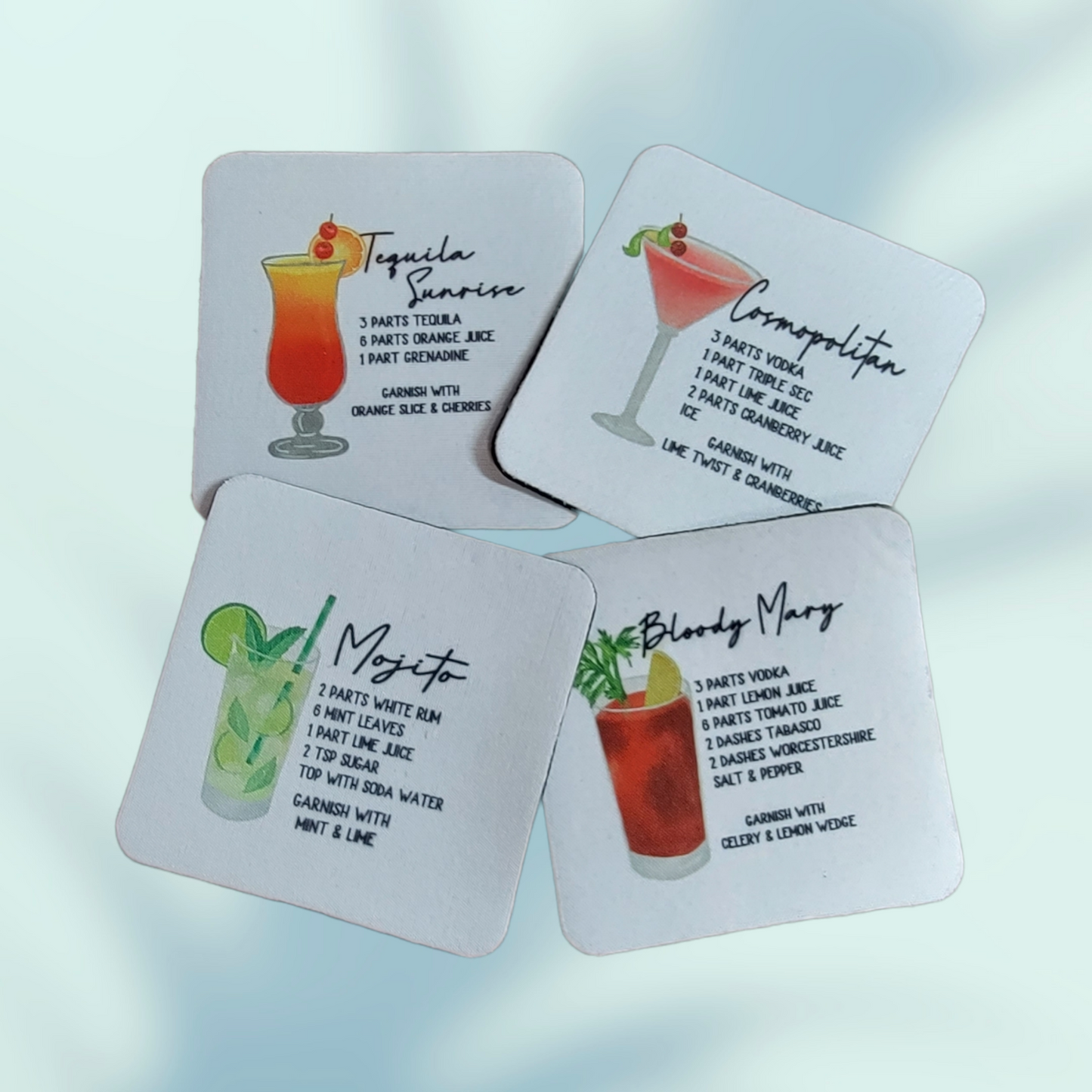 Cocktail Recipe Coaster Set