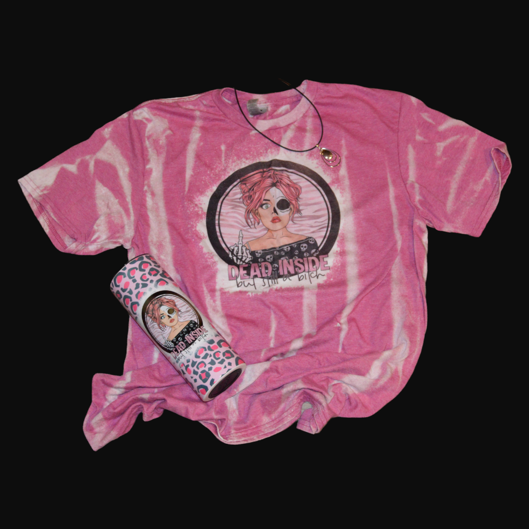 Women's "Dead Inside" Tee Shirt - Bleached