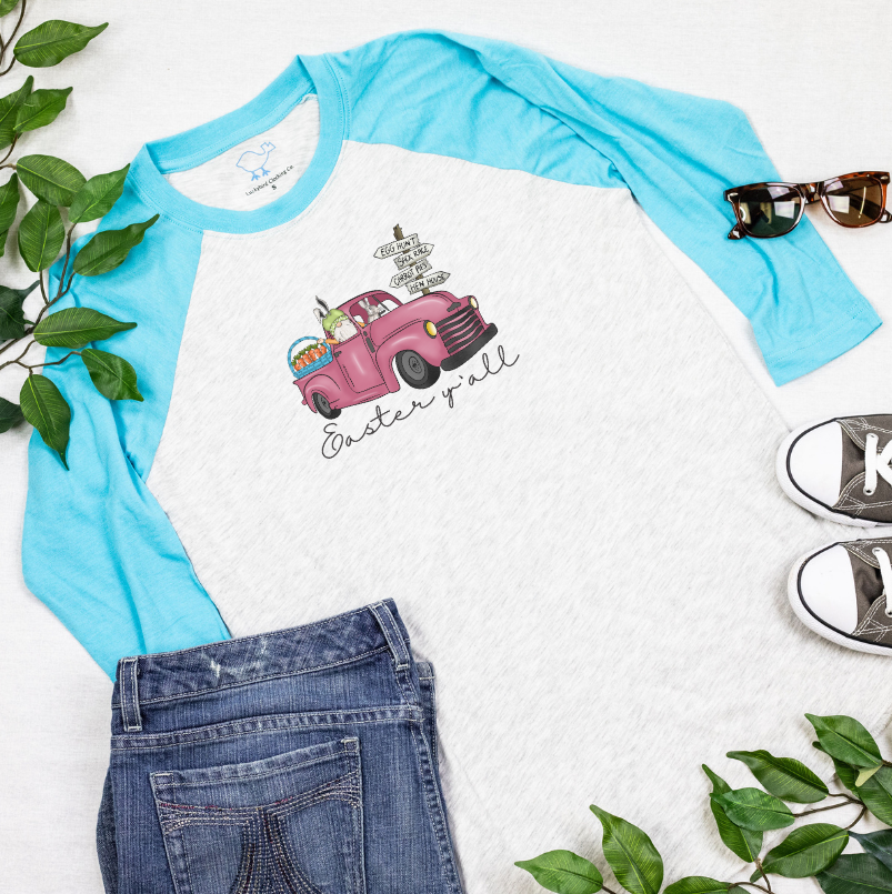 Easter Y'all Raglan Tee Shirt