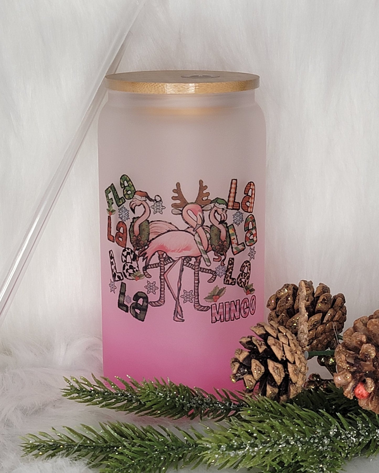 Fla La La La Mingo Glass Tumbler -16oz