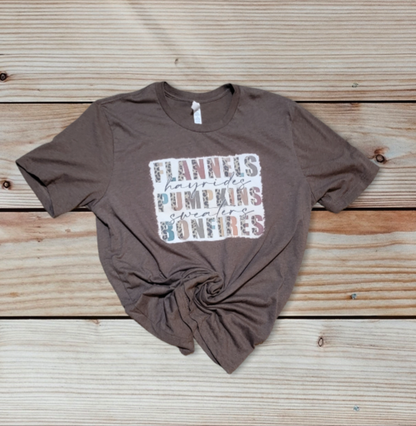 Flannels - Hayrides - Pumpkins - Sweaters - Bonfires Tee Shirt