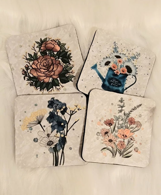 Floral Coaster Set