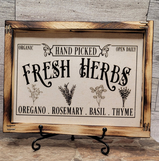 Fresh Herbs Framed Canvas