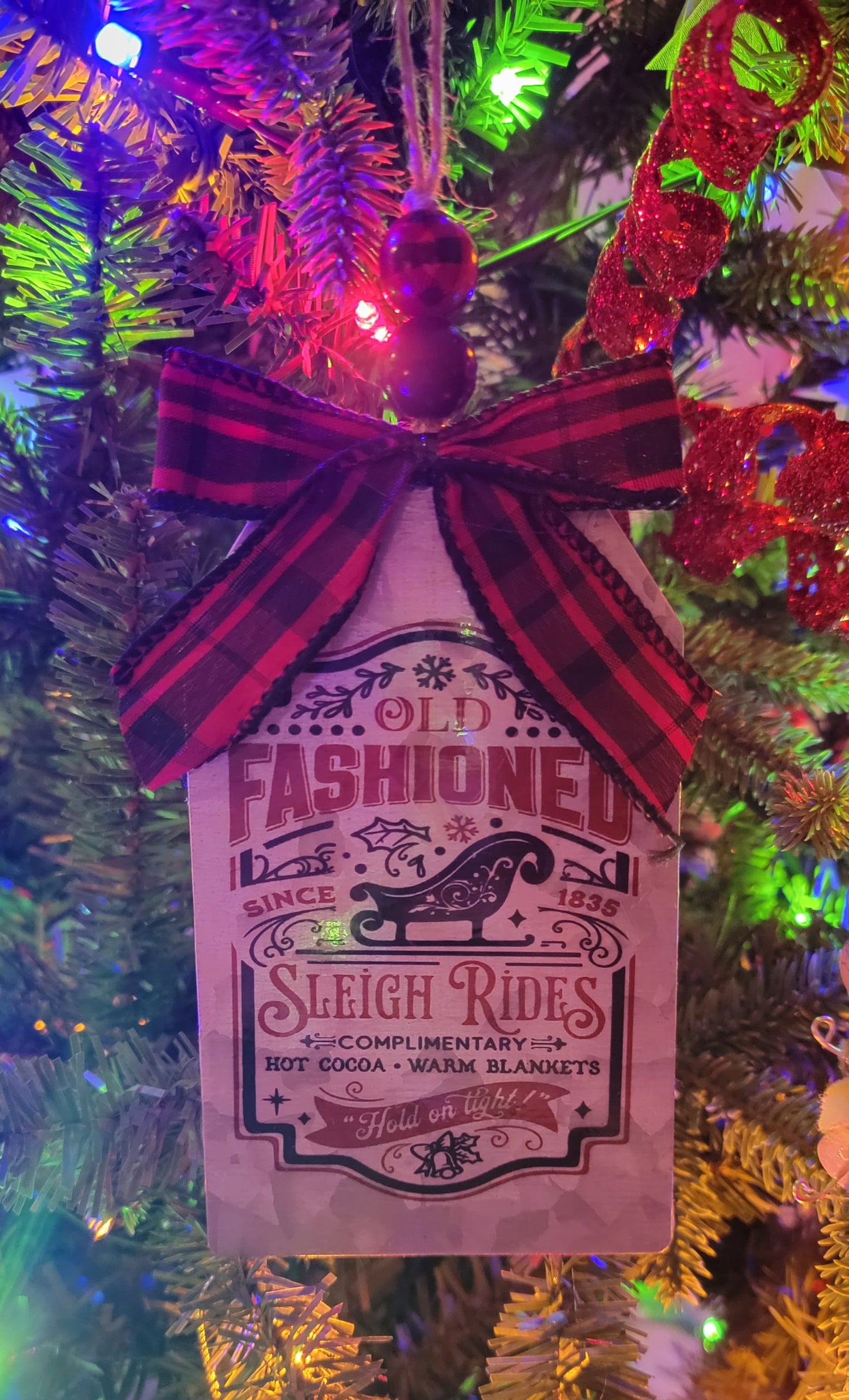 Old Fashion Sleigh Rides Christmas Ornament