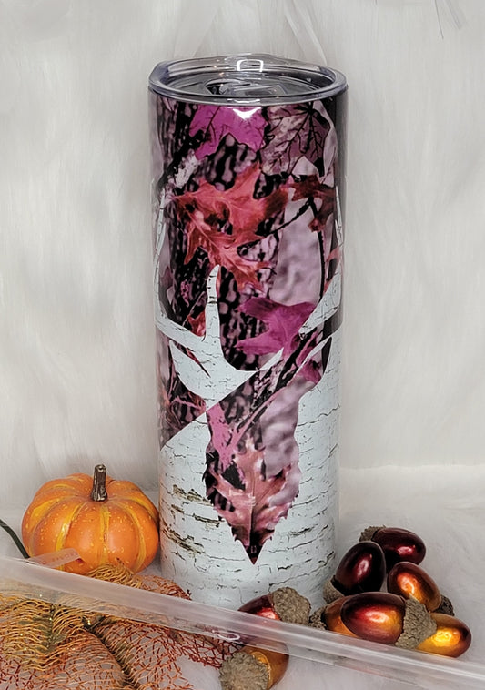 Pink Camo & Birch 20oz Tumbler