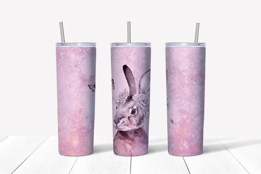 Pink Rabbit Valentine 20oz Tumbler