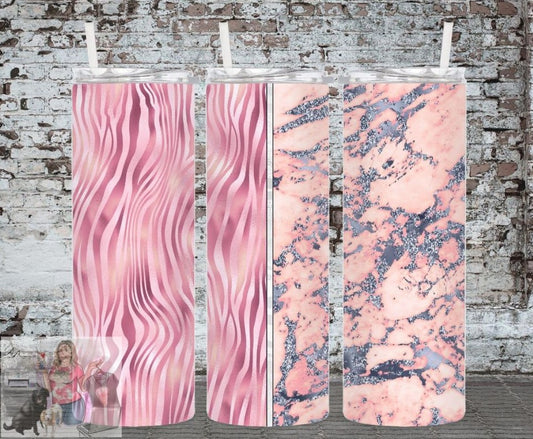 Pink Marble / Tiger Strip 20oz Tumbler