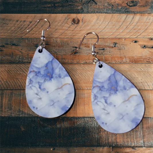 Dangle Purple Marble Earrings