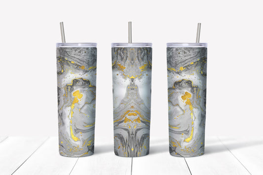 Silver & Gold Marble 20oz Tumbler