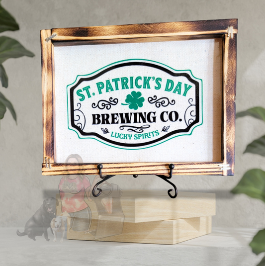 St. Patrick's Day Brewing Co. Framed Canvas