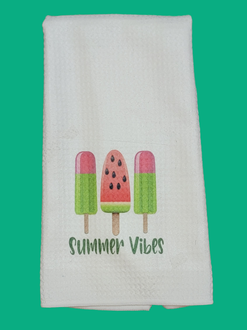 Microfiber Waffle Weave Dish Towel - Summer Vibes