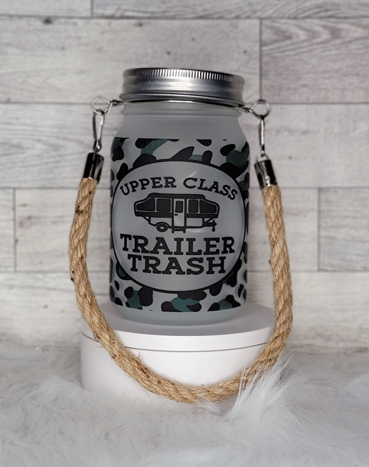 Upper Class Trailer Trash Frosted Light Up Lantern