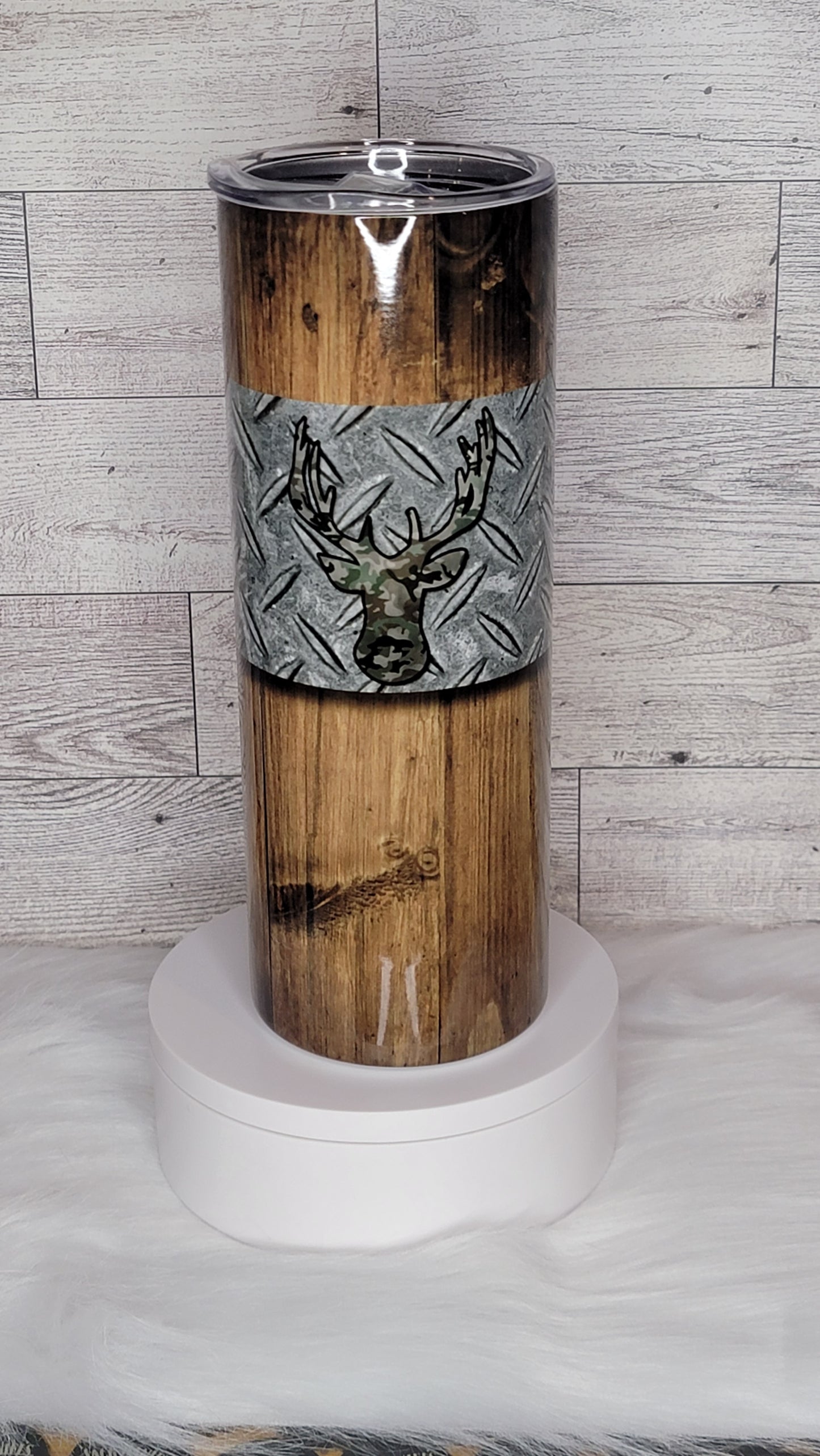 Woodgrain Deer 20oz Tumbler