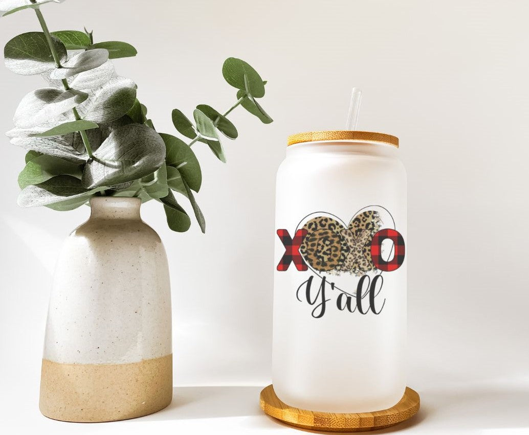 XOXO Y'all Glass Tumbler -16oz