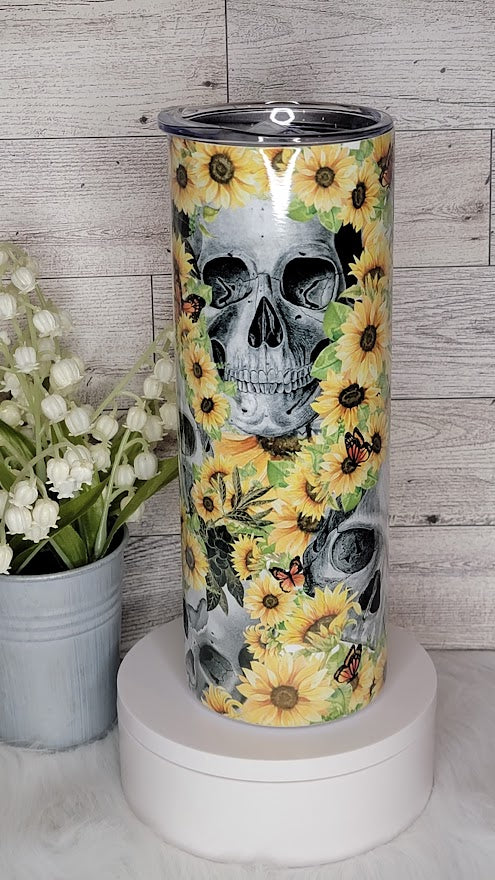 Sunflowers & Skulls 20oz Tumbler