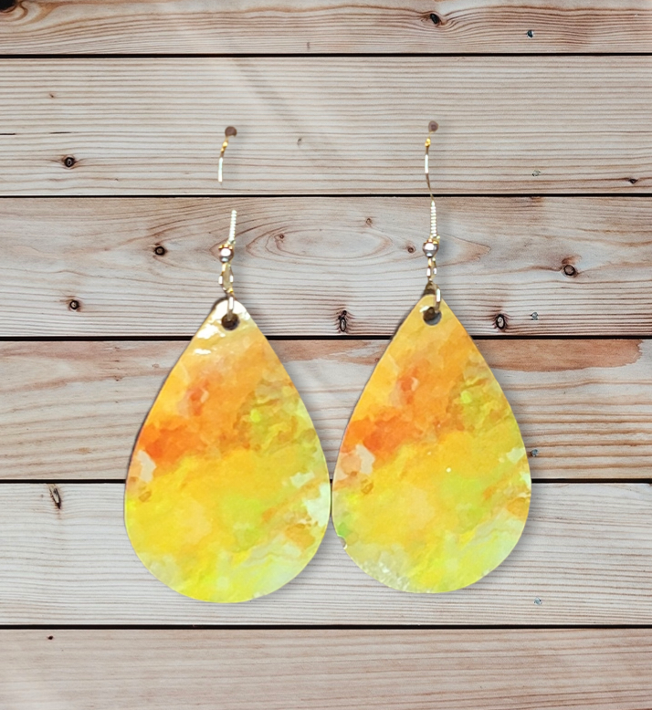 Dangle Yellow & Orange Earrings