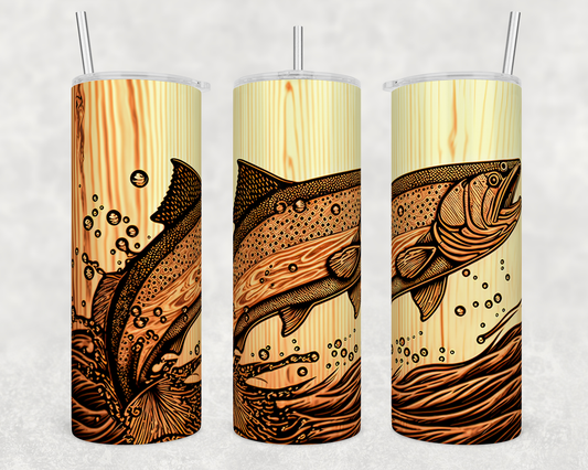 Woodgrain Trout 20oz Tumbler