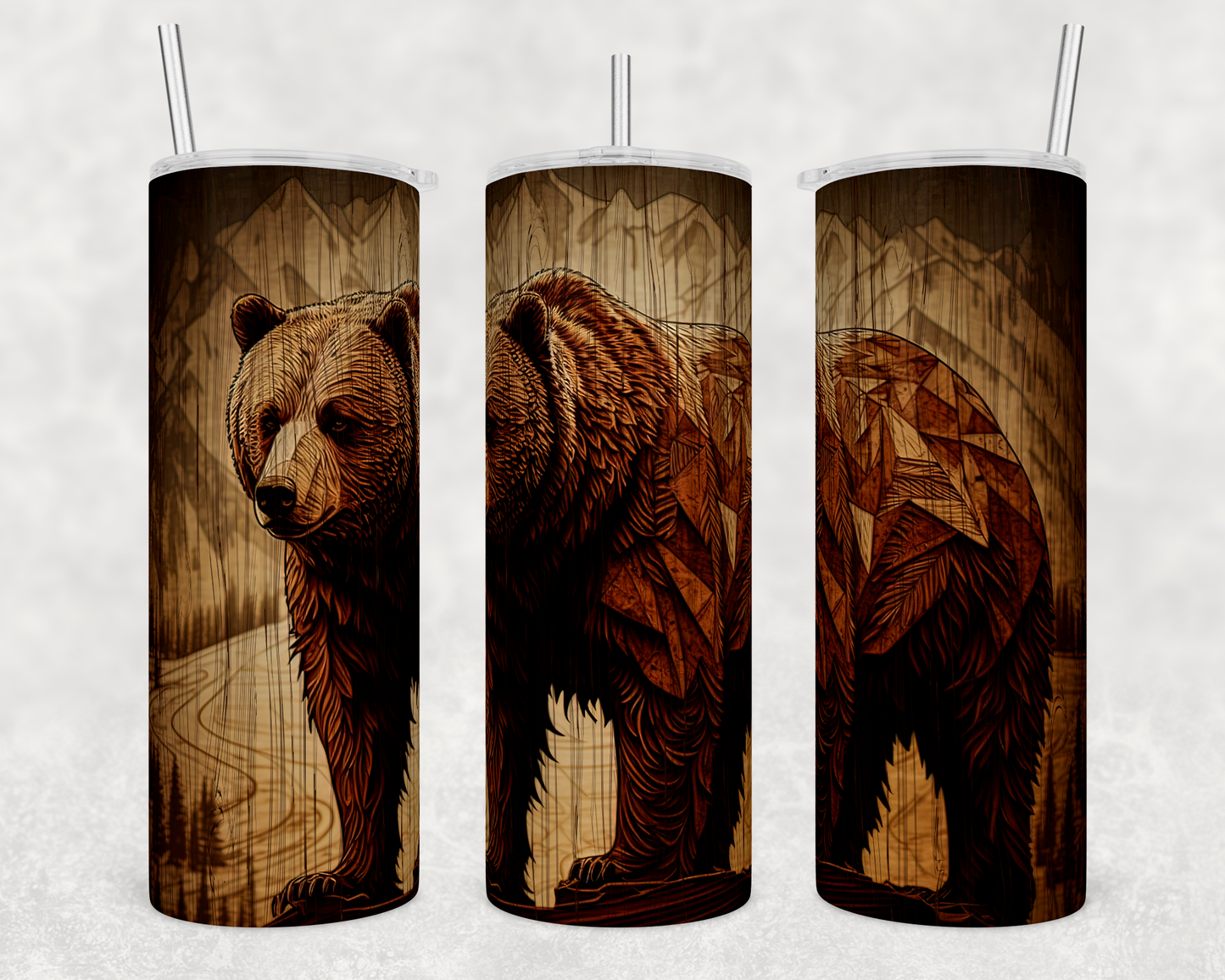 Rustic Grizzly Bear 20oz Tumbler